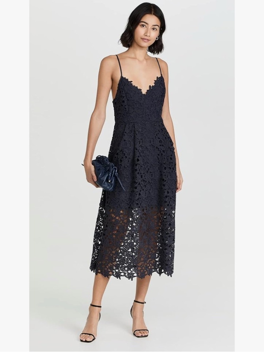 ASTR Navy Lace Midi Dress - Picture 12 of 12